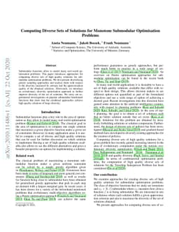 Computing Diverse Sets of Solutions for Monotone Submodular Optimisation
  Problems