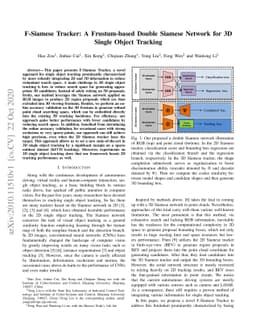 F-Siamese Tracker: A Frustum-based Double Siamese Network for 3D Single
  Object Tracking