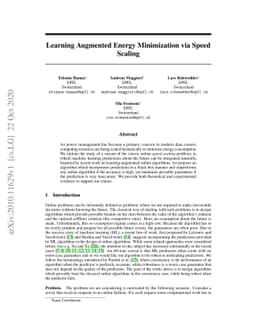 Learning Augmented Energy Minimization via Speed Scaling