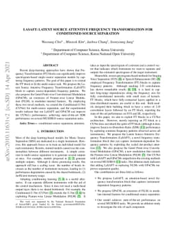 LaSAFT: Latent Source Attentive Frequency Transformation for Conditioned
  Source Separation