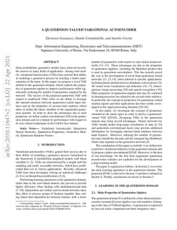 A Quaternion-Valued Variational Autoencoder