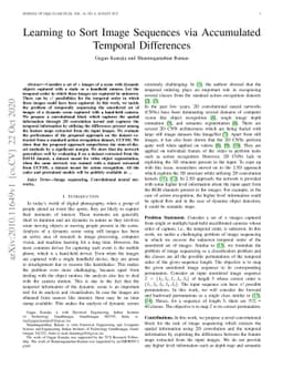 Learning to Sort Image Sequences via Accumulated Temporal Differences