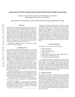 Analysis of the BUT Diarization System for VoxConverse Challenge