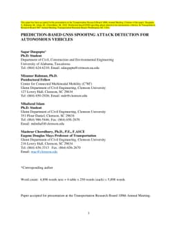 Prediction-Based GNSS Spoofing Attack Detection for Autonomous Vehicles