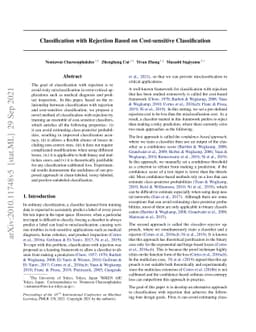 Classification with Rejection Based on Cost-sensitive Classification