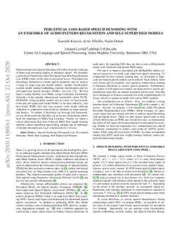 Perceptual Loss based Speech Denoising with an ensemble of Audio Pattern
  Recognition and Self-Supervised Models