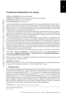 Conditional independence by typing