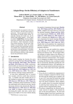 AdapterDrop: On the Efficiency of Adapters in Transformers