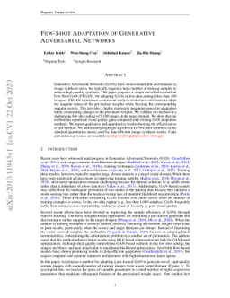 Few-Shot Adaptation of Generative Adversarial Networks