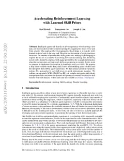 Accelerating Reinforcement Learning with Learned Skill Priors