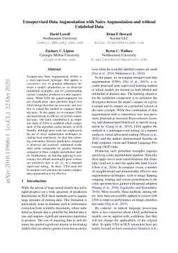 Unsupervised Data Augmentation with Naive Augmentation and without
  Unlabeled Data
