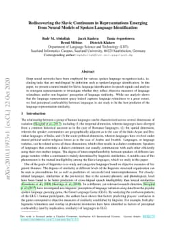 Rediscovering the Slavic Continuum in Representations Emerging from
  Neural Models of Spoken Language Identification
