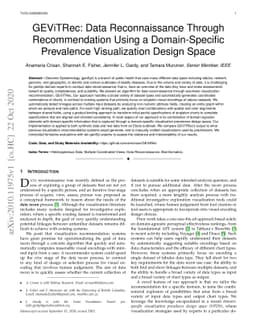 GEViTRec: Data Reconnaissance Through Recommendation Using a
  Domain-Specific Prevalence Visualization Design Space