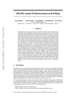 PRANK: motion Prediction based on RANKing
