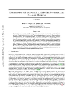 AutoPruning for Deep Neural Network with Dynamic Channel Masking