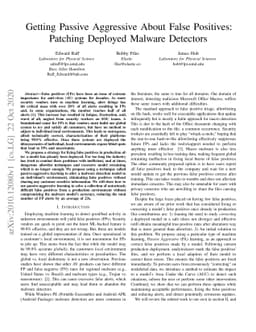 Getting Passive Aggressive About False Positives: Patching Deployed
  Malware Detectors