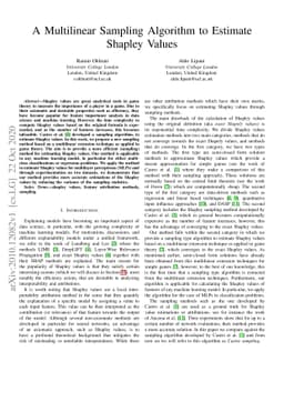 A Multilinear Sampling Algorithm to Estimate Shapley Values