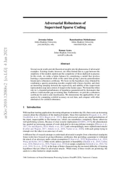 Adversarial Robustness of Supervised Sparse Coding