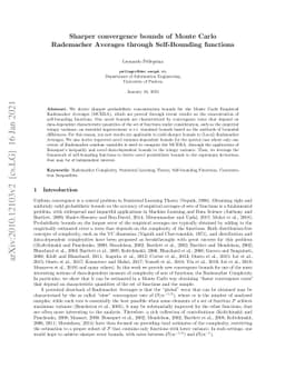 Sharper convergence bounds of Monte Carlo Rademacher Averages through
  Self-Bounding functions
