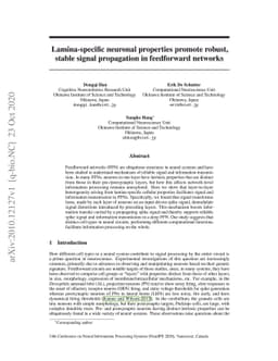 Lamina-specific neuronal properties promote robust, stable signal
  propagation in feedforward networks