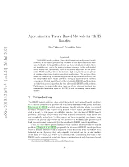 Approximation Theory Based Methods for RKHS Bandits