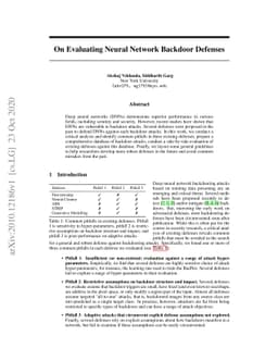 On Evaluating Neural Network Backdoor Defenses
