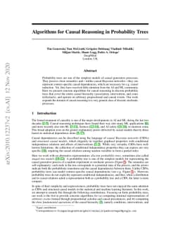 Algorithms for Causal Reasoning in Probability Trees