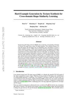 Hard Example Generation by Texture Synthesis for Cross-domain Shape
  Similarity Learning