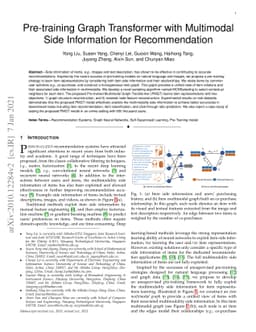 Pre-training Graph Transformer with Multimodal Side Information for
  Recommendation