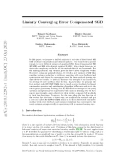 Linearly Converging Error Compensated SGD