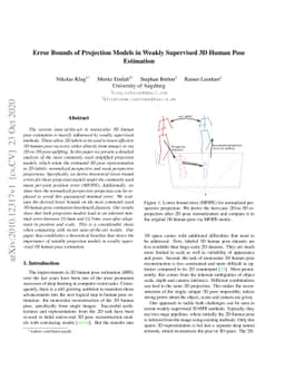 Error Bounds of Projection Models in Weakly Supervised 3D Human Pose
  Estimation