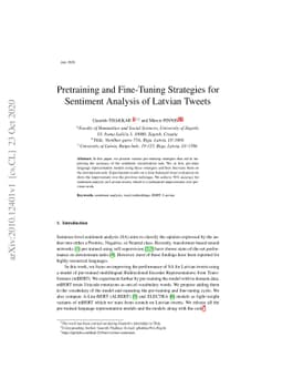 Pretraining and Fine-Tuning Strategies for Sentiment Analysis of Latvian
  Tweets