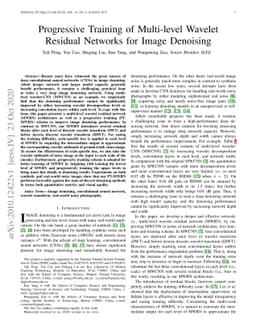 Progressive Training of Multi-level Wavelet Residual Networks for Image
  Denoising