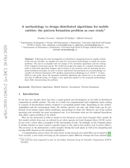 A methodology to design distributed algorithms for mobile entities: the
  pattern formation problem as case study