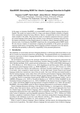 HateBERT: Retraining BERT for Abusive Language Detection in English