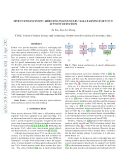 Speech enhancement aided end-to-end multi-task learning for voice
  activity detection