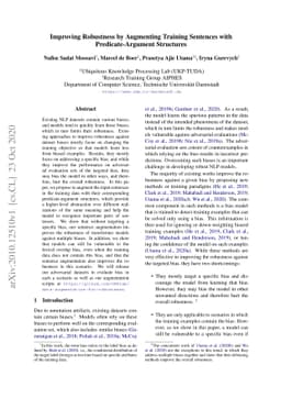 Improving Robustness by Augmenting Training Sentences with
  Predicate-Argument Structures