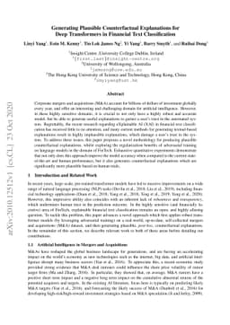 Generating Plausible Counterfactual Explanations for Deep Transformers
  in Financial Text Classification