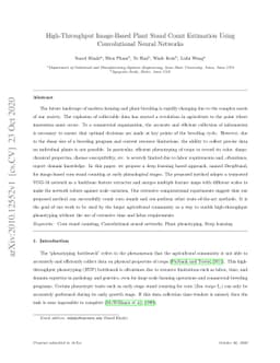 High-Throughput Image-Based Plant Stand Count Estimation Using
  Convolutional Neural Networks
