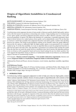 Origins of Algorithmic Instabilities in Crowdsourced Ranking