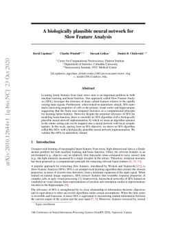 A biologically plausible neural network for Slow Feature Analysis