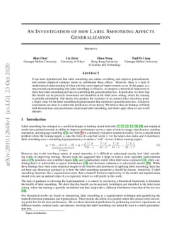 An Investigation of how Label Smoothing Affects Generalization