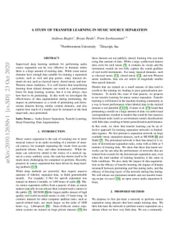 A Study of Transfer Learning in Music Source Separation