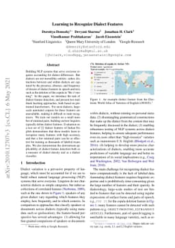 Learning to Recognize Dialect Features