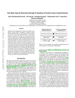 Fair Hate Speech Detection through Evaluation of Social Group
  Counterfactuals