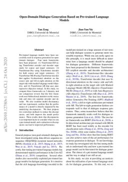 Open-Domain Dialogue Generation Based on Pre-trained Language Models