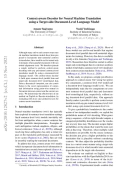 Context-aware Decoder for Neural Machine Translation using a Target-side
  Document-Level Language Model