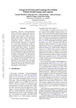 Unsupervised Vision-and-Language Pre-training Without Parallel Images
  and Captions