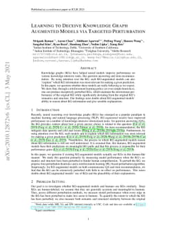 Learning to Deceive Knowledge Graph Augmented Models via Targeted
  Perturbation
