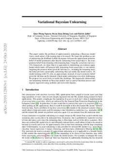 Variational Bayesian Unlearning